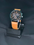 Cronógrafo Sport Negro Cuero Camel — KD-RK01