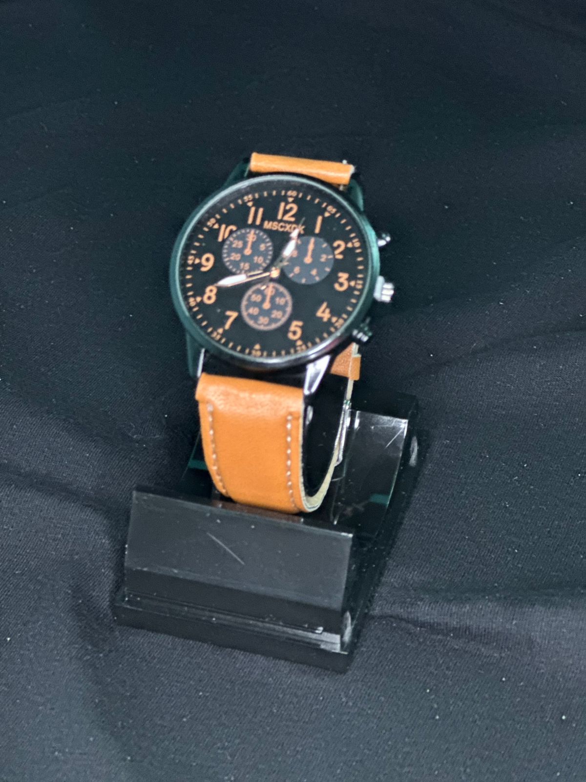 Cronógrafo Sport Negro Cuero Camel — KD-RK01